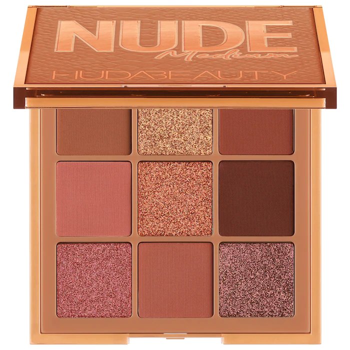 Huda Beauty Nude Obsessions Eyeshadow Palette 9 Different Shades, Beautiful and Radiant Look #color_Medium Nude Obsessions