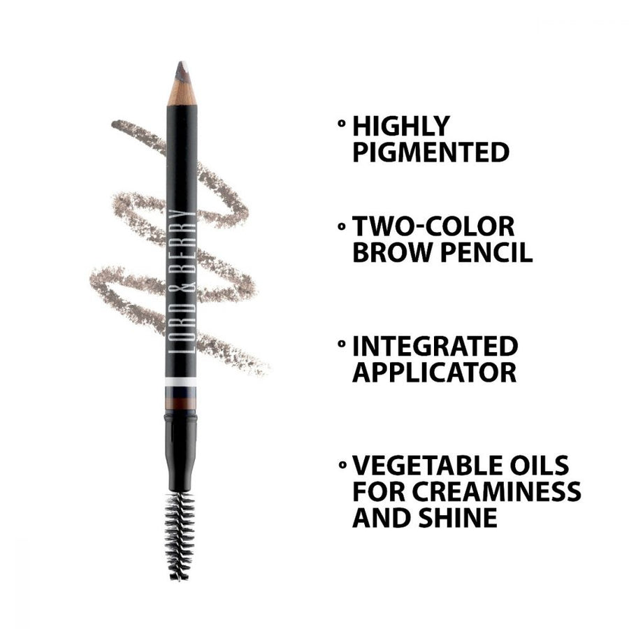 Lord & Berry Perfect Brow Magic Eyebrow Pencil Definer Brunette #1706 0.03oz 0.96g, Two-Color Brow Pencil