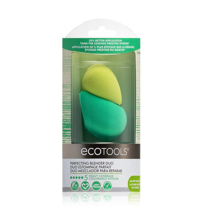 Ecotools Perfecting Blender Duo Makeup Sponges Tools 70% Plant Based-Materials