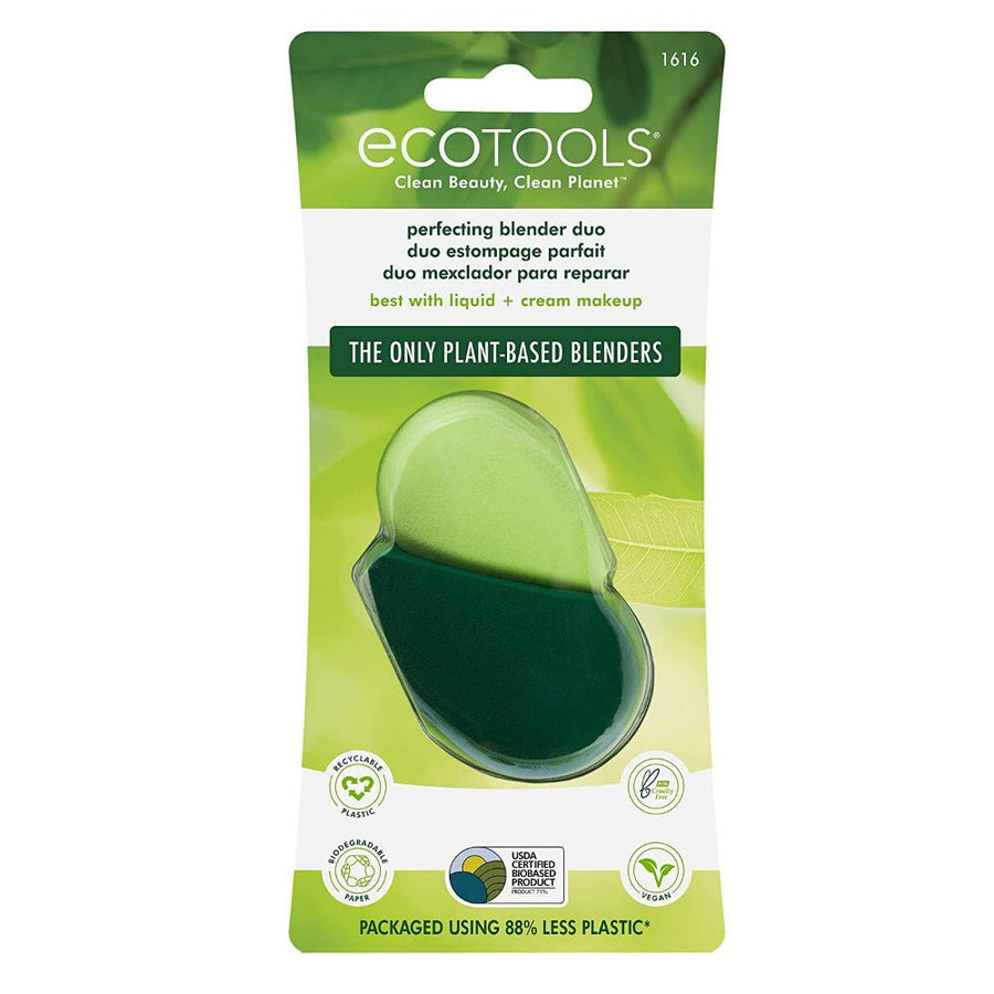 Ecotools Perfecting Blender Duo Makeup Sponges Tools 70% Plant Based-Materials