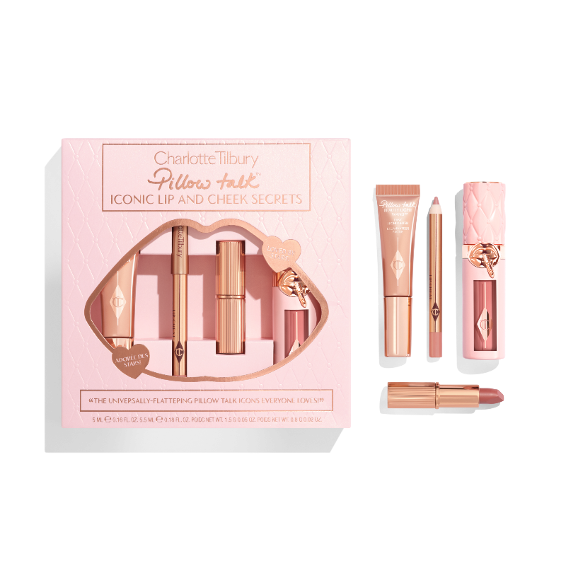 Charlotte Tilbury Pillow Talk Iconic Lip & Cheek Secrets Gift Set 4 Pcs