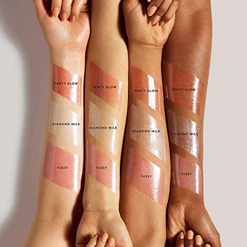 Fenty Beauty Posse Fantasy 4Sum Gloss Bomb Lipgloss Set, Candy Milk, Fenty Glow Fantasy, Hot Chocolate Fantasy, and Champ Stamp Fantasy