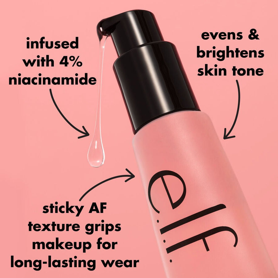 E.L.F Power Grip Primer + Niacinamide Face Primer 24ml Brightens and Grips Makeup