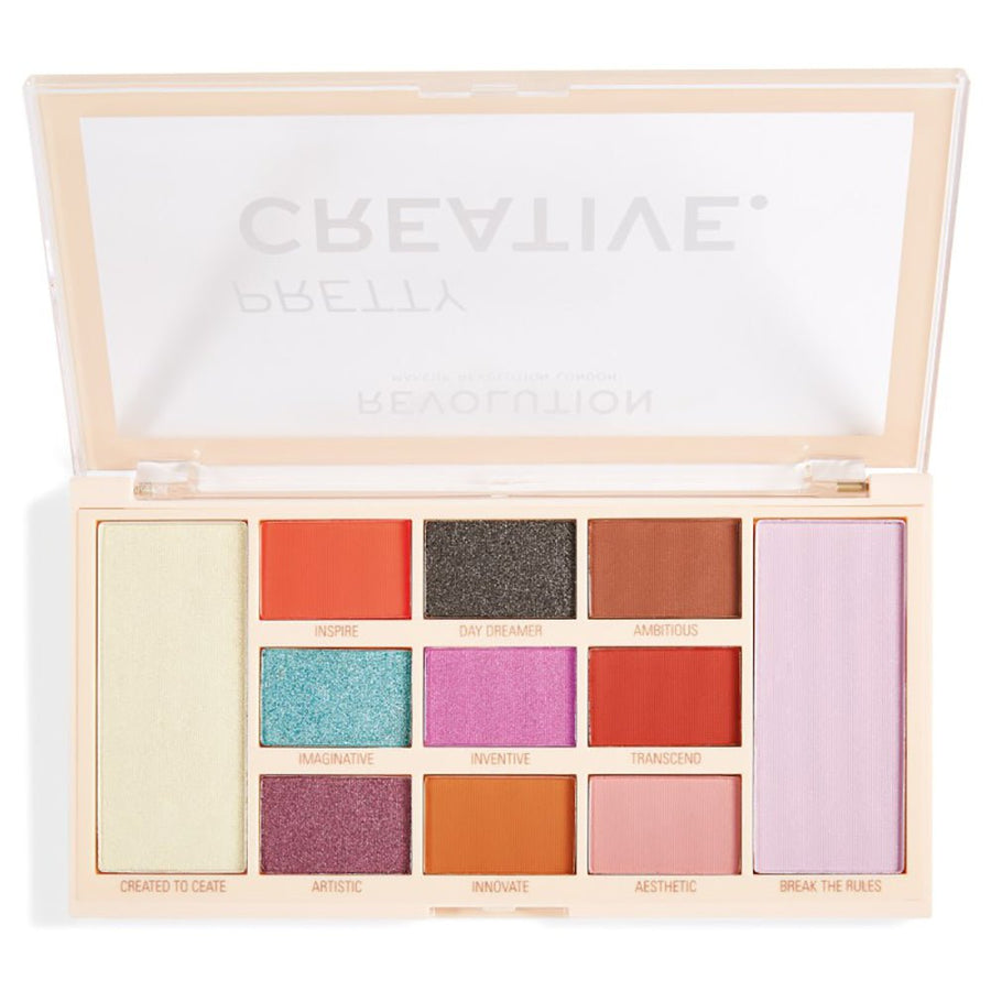 Revolution Pretty Creative Eyeshadow Palette, 9 Eyeshadow Shades and 2 Highlighters