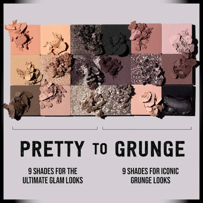 Huda Beauty Pretty Grunge Eyeshadow Palette, Smokey, Cool-Toned Palette, Matte Nudes