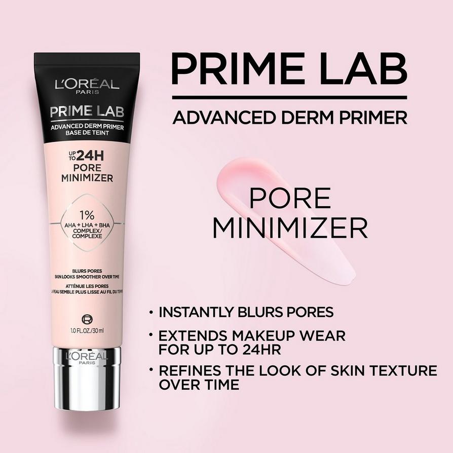 L'Oreal Prime Lab 24HR Pore Minimizer 30ml Lightweight, Blurring Primer Melts into Skin and Minimises Pores