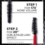 L'Oreal Paris Pro XXl Lift Volumizing 2 Step Mascara 12ml, Volumising and Lifting Mascara, Non-Flaking