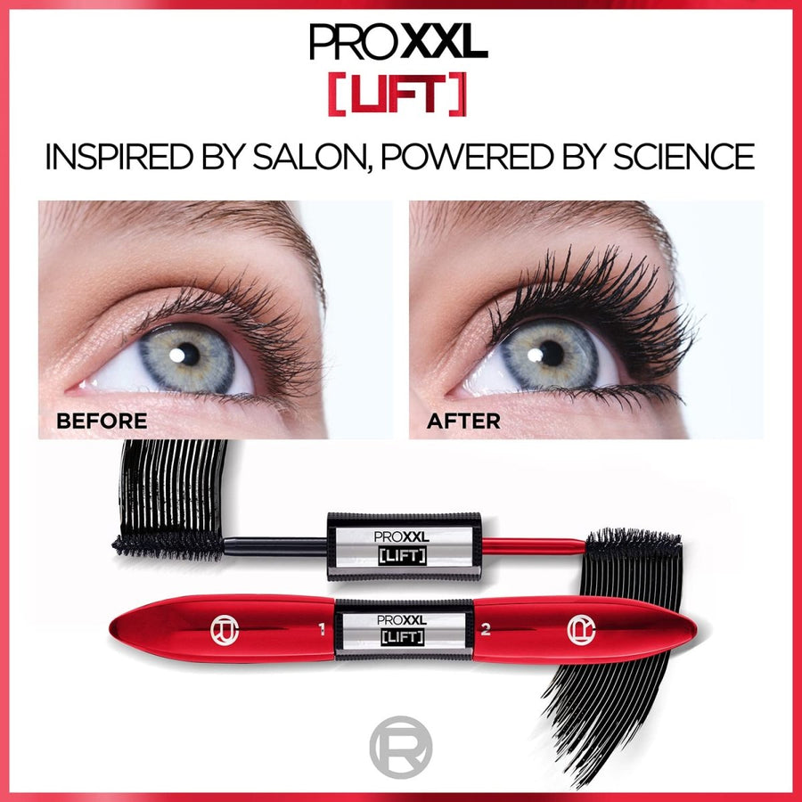 L'Oreal Paris Pro XXl Lift Volumizing 2 Step Mascara 12ml, Volumising and Lifting Mascara, Non-Flaking