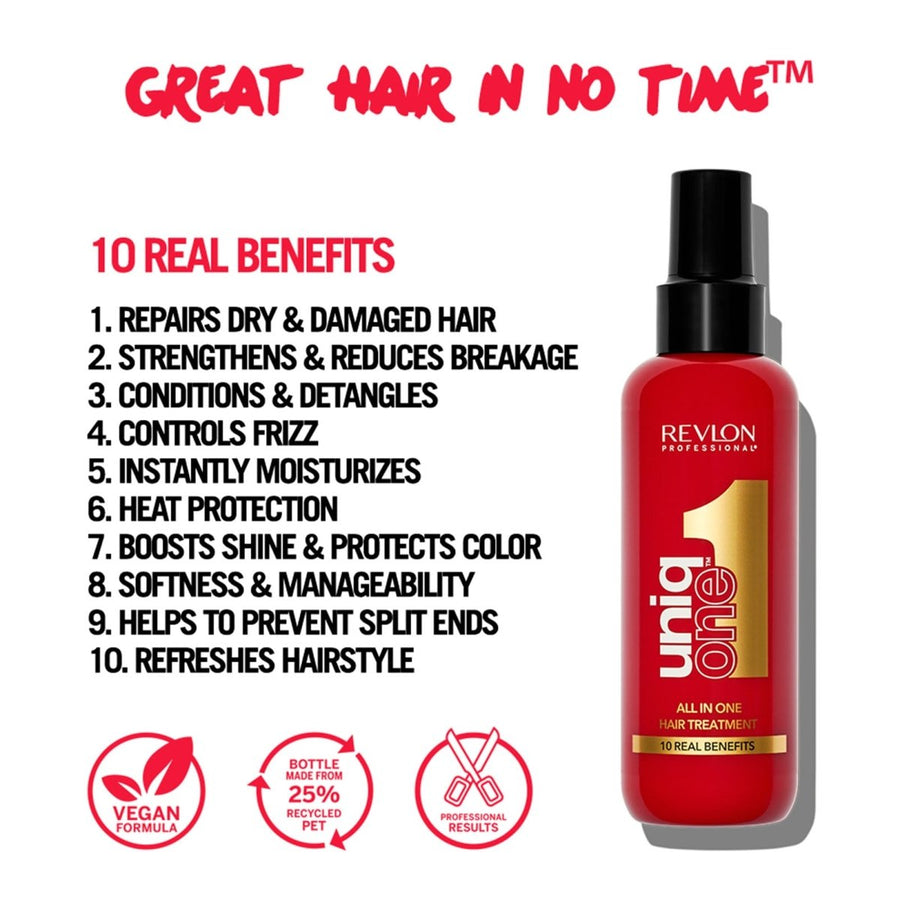 Revlon Professional Uniq One All in One Hair Care 5.0oz 150ml, Control Frizz, Detangle Strands, Repair Hair Damage