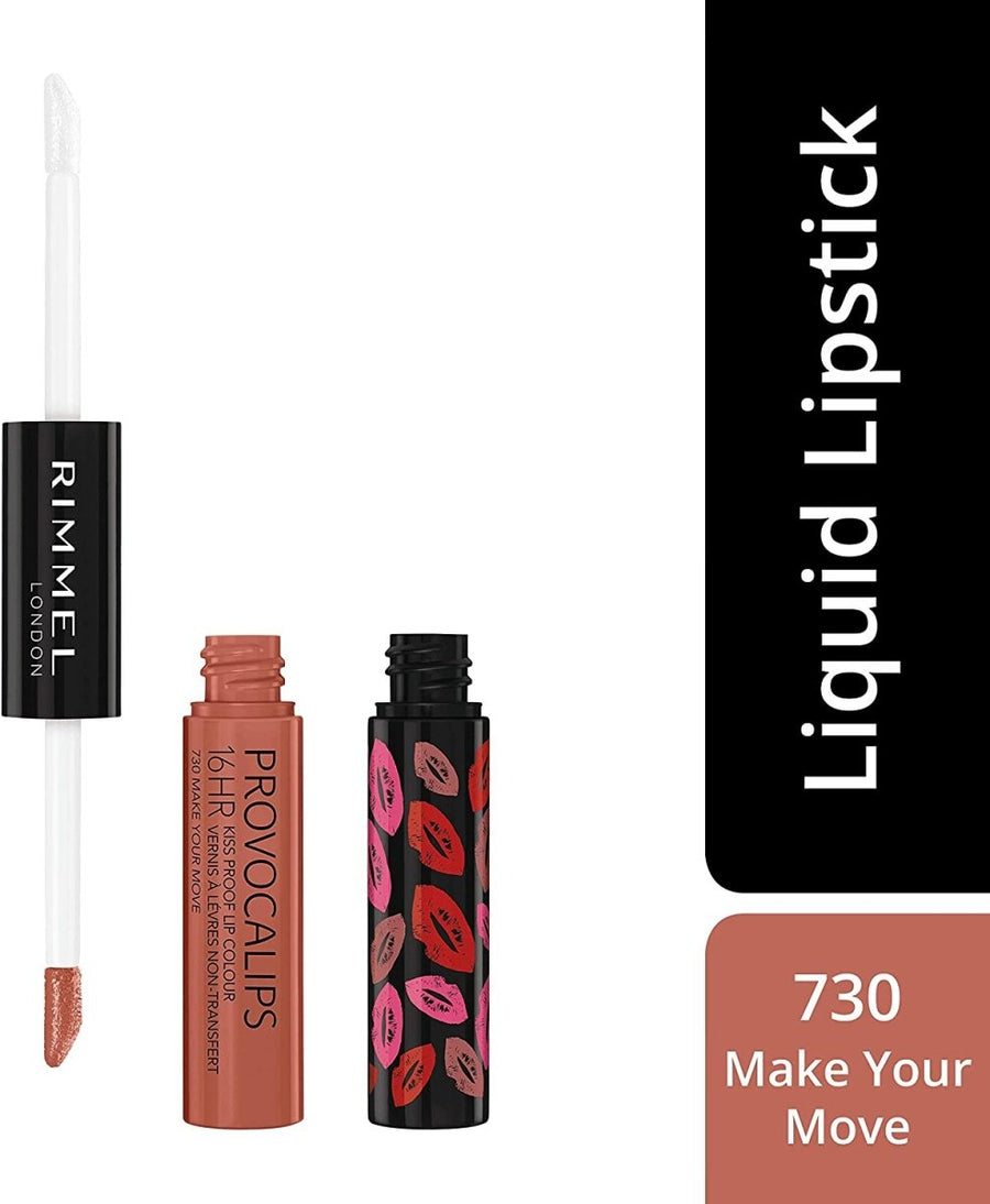 Rimmel Provocalips 16HR Kissproof Lip Colour 2 Step7ml, Kiss Proof, Transfer Proof, Food Proof #color_730 Mack Your Move