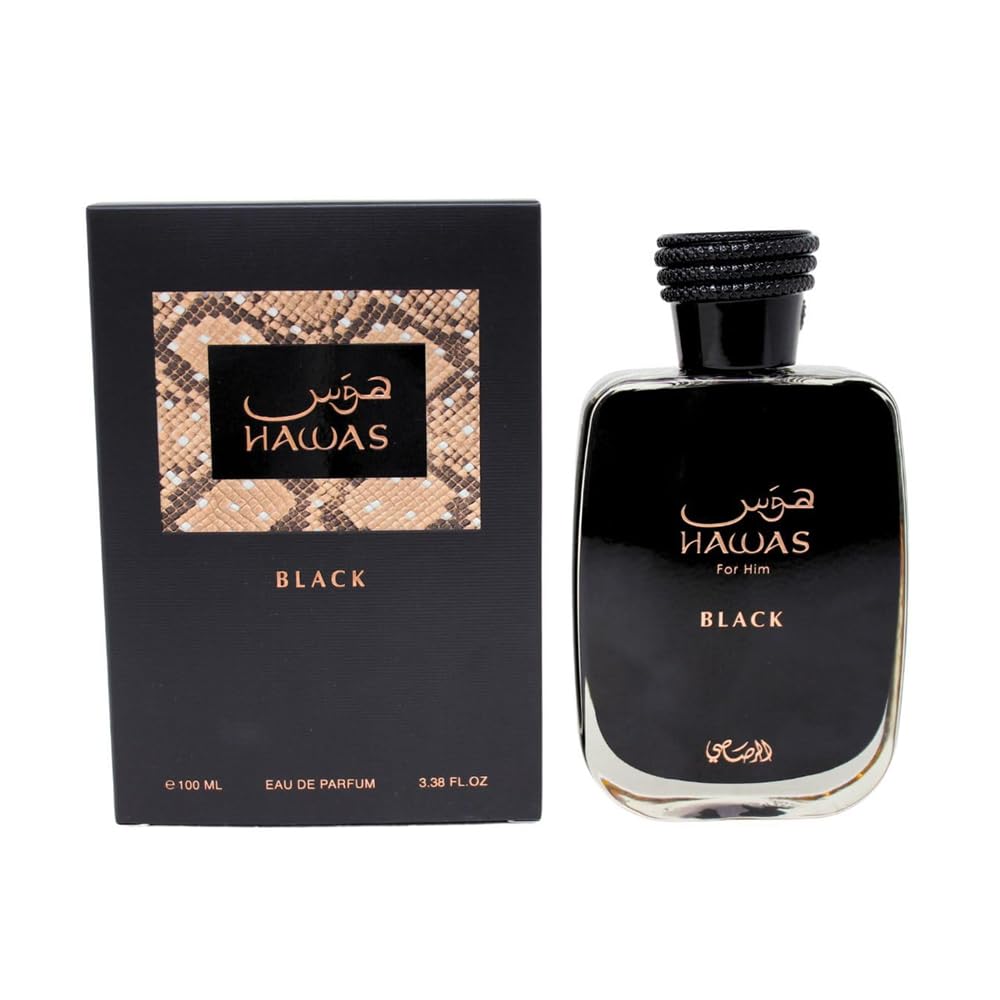 Rasasi Hawas Black EDP Men Perfume 3.4oz 100ml EAU DE PARFUM SPRAY