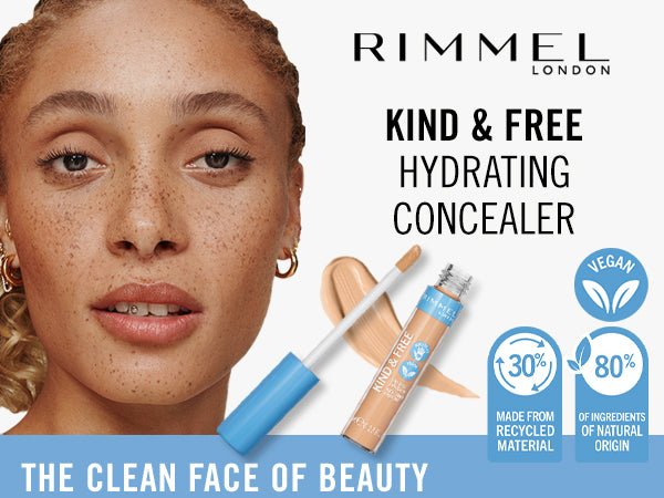 Rimmel Kind & Free Hydrating Concealer 7ml, Lightweight, Medium Buildable Coverage, Anti-Oxidants