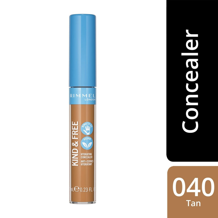 Rimmel Kind & Free Hydrating Concealer 7ml, Lightweight, Medium Buildable Coverage, Anti-Oxidants #color_040 Tan