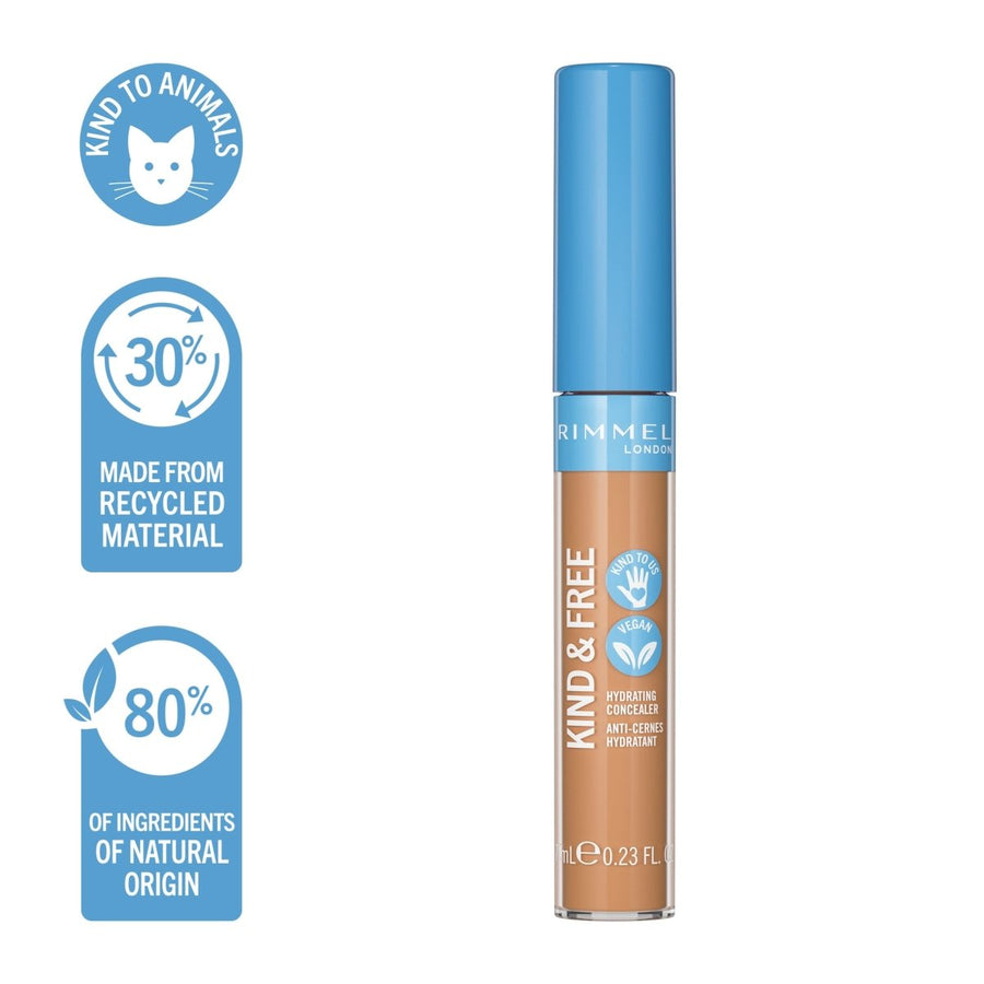 Rimmel Kind & Free Hydrating Concealer 7ml, Lightweight, Medium Buildable Coverage, Anti-Oxidants #color_020 Light