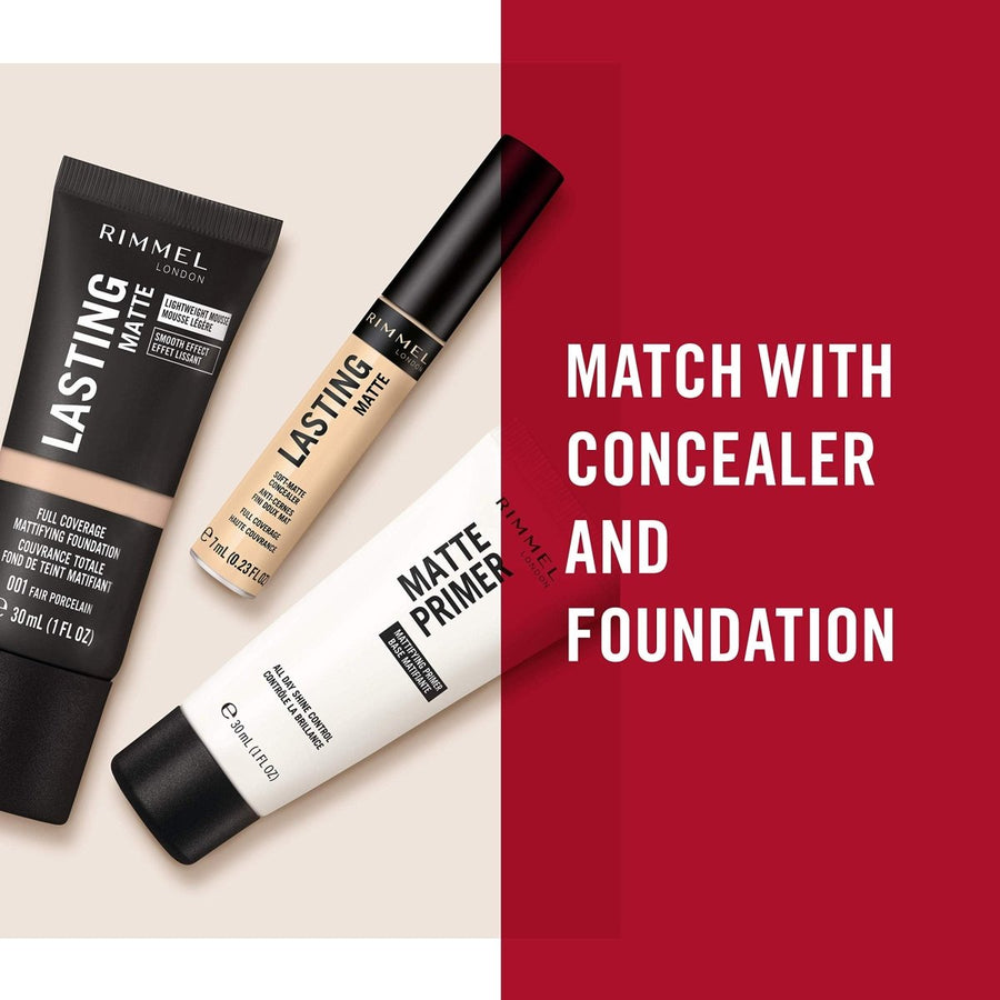 Rimmel Rimmel Lasting Matte Primer Face Primer 1oz 30ml, Extends Foundation Wear by 8 Hours, Smoothes Complexion