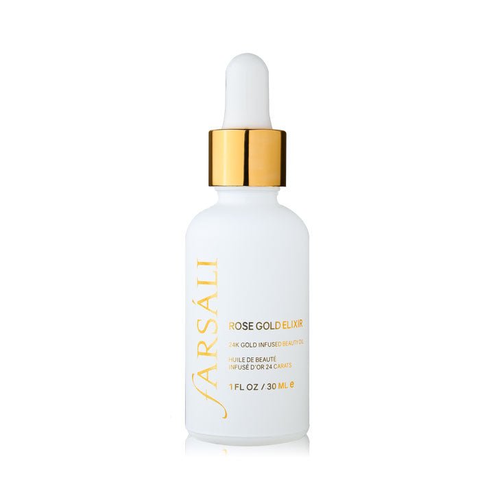 Farsali Rose Gold Elixir Radiating Moisturizer 1.0oz 30ml, 24K Gold, Rosehip Seed Oil and Pure Botanicals