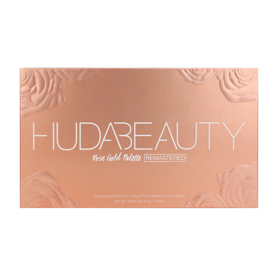 Huda Beauty Rose Gold Remastered Eyeshadow Palette, 18 Buttery-Smooth Shadows, High-Pigment 