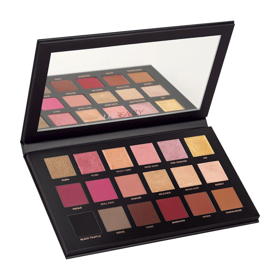 Huda Beauty Rose Gold Remastered Eyeshadow Palette, 18 Buttery-Smooth Shadows, High-Pigment 