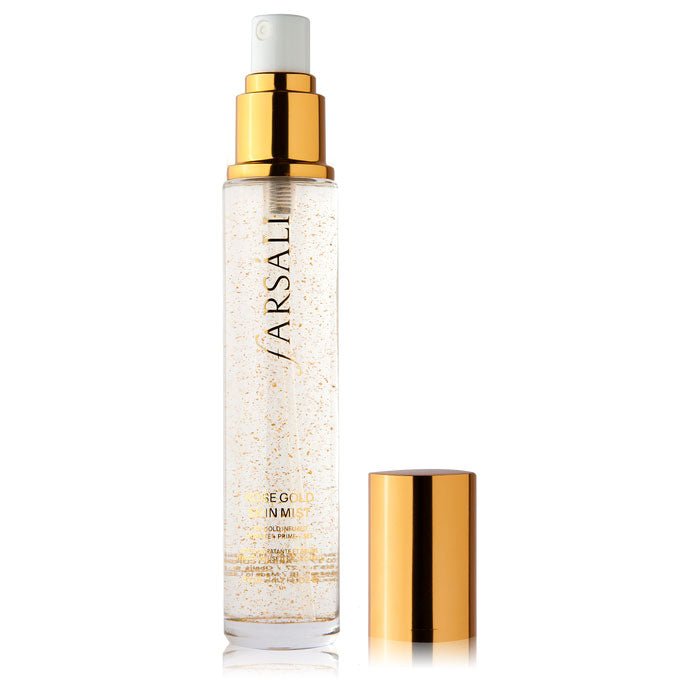 Farsali Rose Gold Skin Mist 4-in-1 Hydrating Mist Skin Moisturizer 1.69oz 50.0ml, 24k Gold Flakes, Rosehip Seed Oil