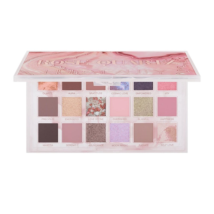 Huda Beauty Rose Quartz Eyeshadow Palette, Rich Earthy Hues, Rosy Tints & Pearly Metallics 