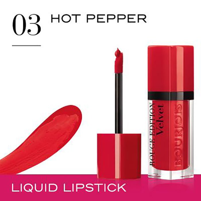 Bourjois Rouge Edition Velvet Liquid Lipstick 0.123oz 3.5g Creamy Matte Lipcolor #color_03 Hot Pepper