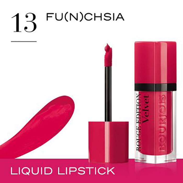 Bourjois Rouge Edition Velvet Liquid Lipstick 0.123oz 3.5g Creamy Matte Lipcolor #color_13 Fu(n)chsia