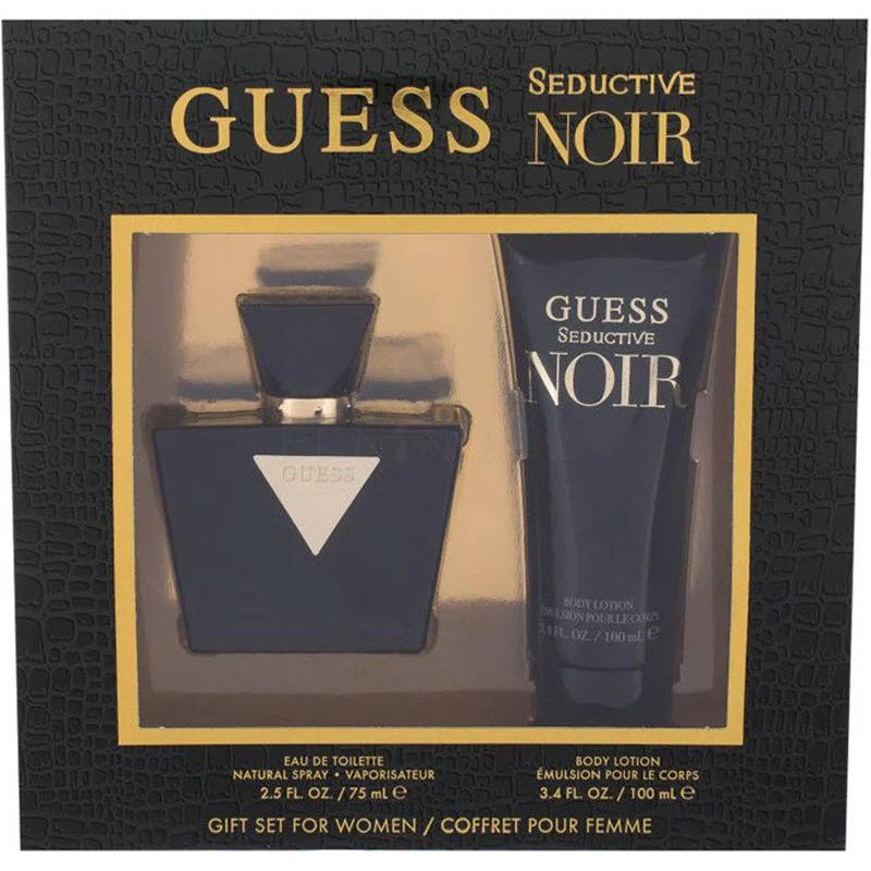 Guess Seductive Noir Women Perfume Gift Set 75ml EAU DE TOILETTE SPRAY with Body Lotion