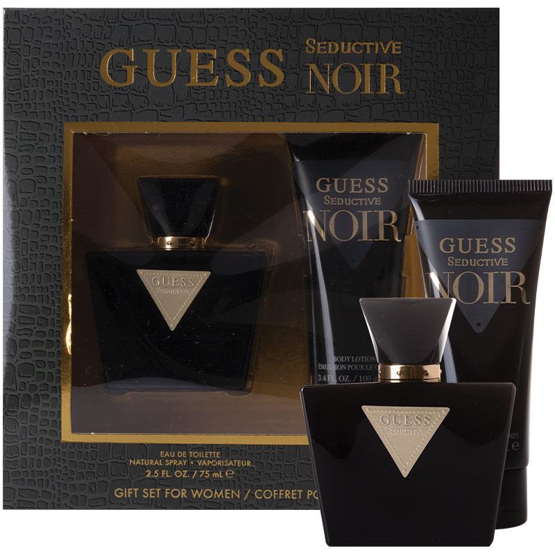 Guess Seductive Noir Women Perfume Gift Set 75ml EAU DE TOILETTE SPRAY with Body Lotion