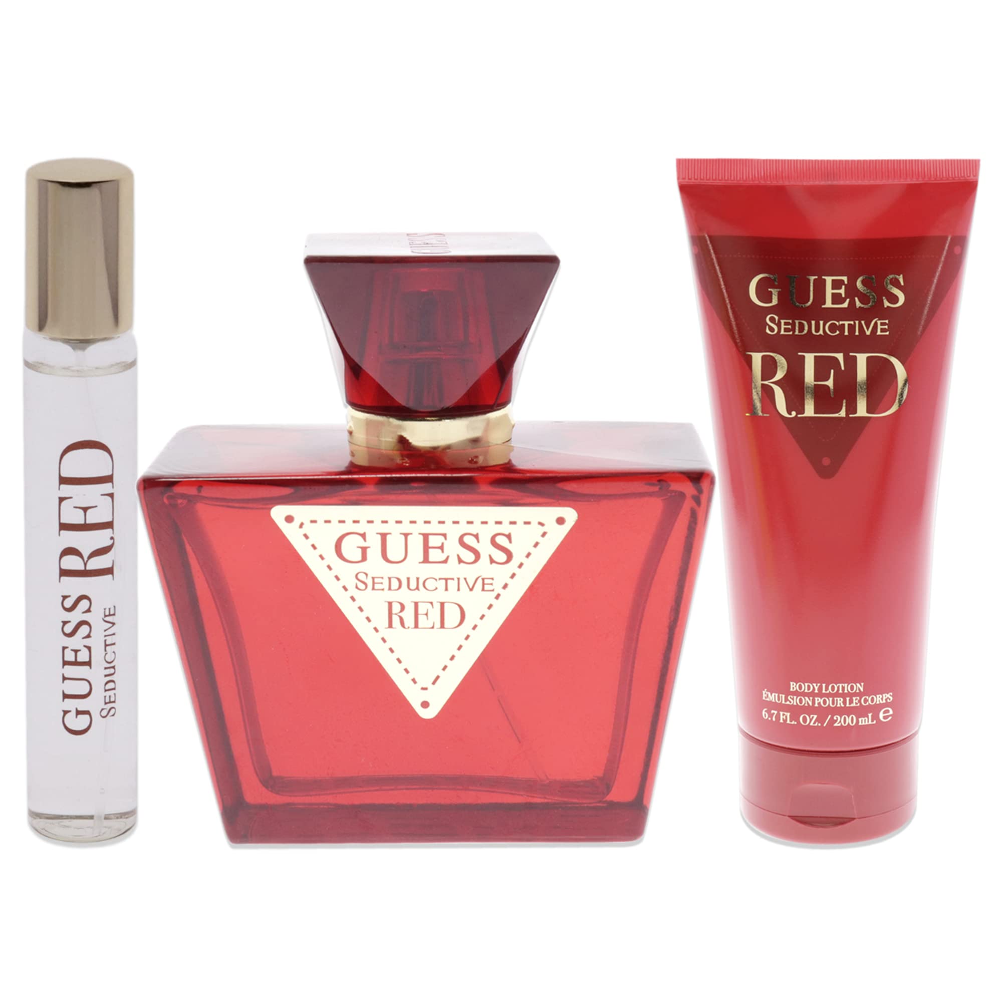 Guess Seductive Red Men Perfume Gift Set 3.4oz 100ml EAU DE TOILETTE SPRAY with Body Lotion