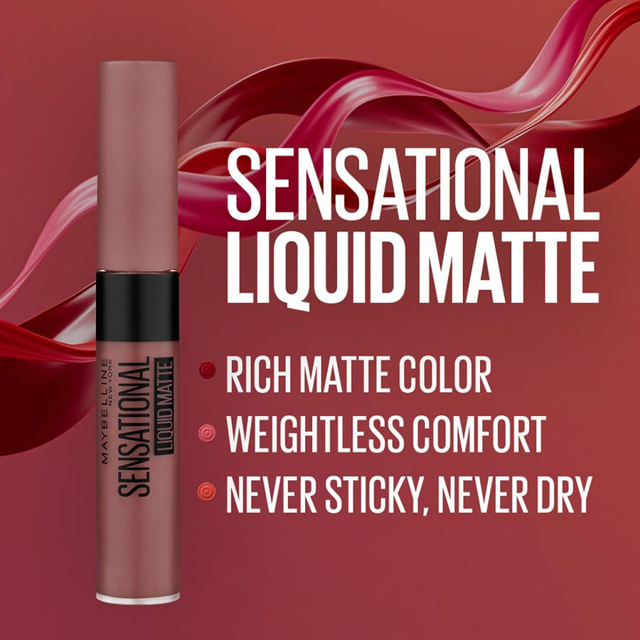 Maybelline Sensational Liquid Lipstick With Matte Finish 7ml, Intense and Highly Pigmented #color_07 Get Undressed