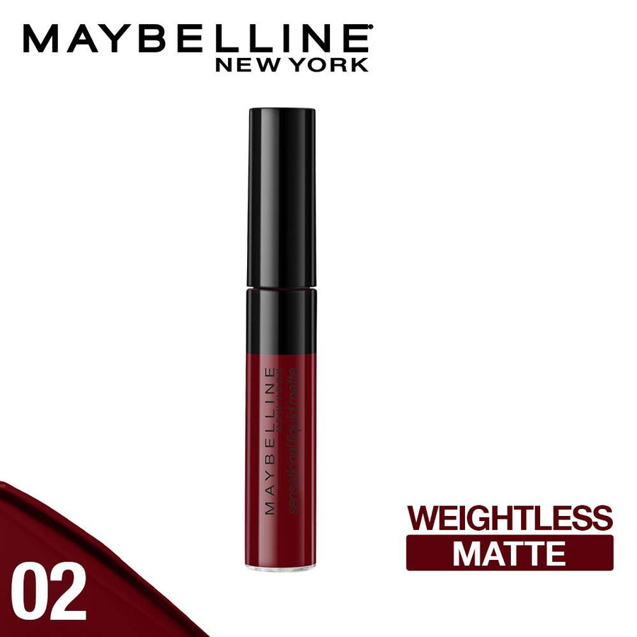 Maybelline Sensational Liquid Lipstick With Matte Finish 7ml, Intense and Highly Pigmented #color_02 Soft Wine