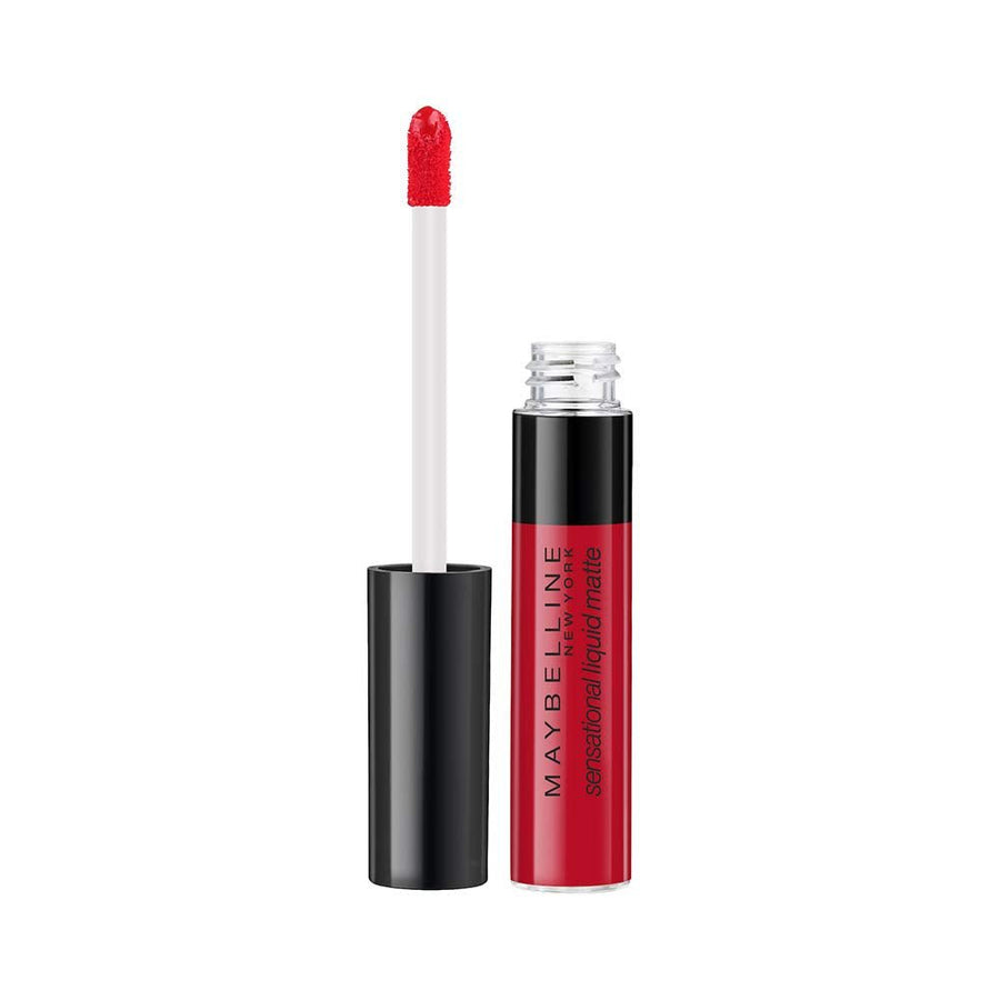 Maybelline Sensational Liquid Lipstick With Matte Finish 7ml, Intense and Highly Pigmented #color_03 Flush It Red