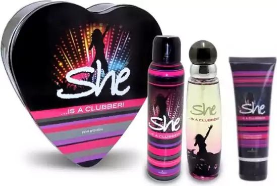 Hunca She Is A Clubber Women Perfume Gift Set 3.4oz 100ml EAU DE TOILETTE SPRAY  