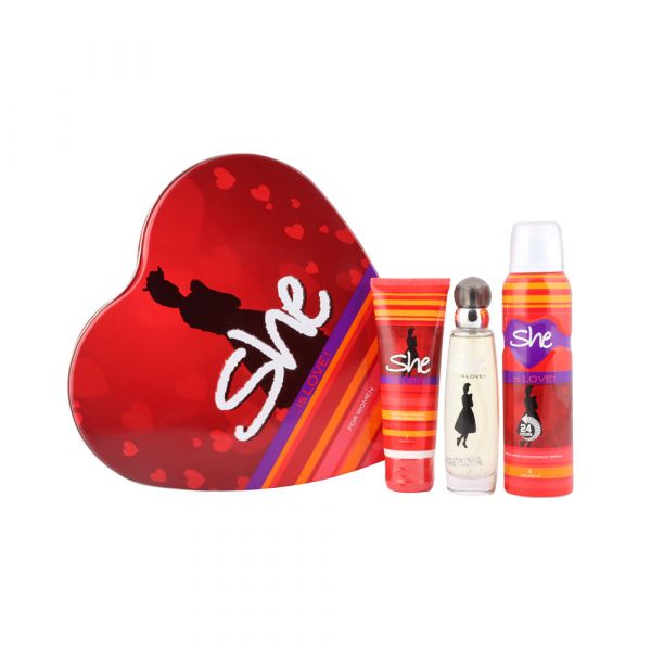 Hunca She Is Love Perfume Gift Set 3.4oz 100ml EAU DE TOILETTE SPRAY  