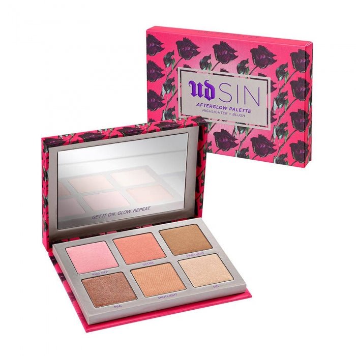 Urban Decay Sin Afterglow Palette Highlighter+Blush, Three Shades of Highlighter and Three Blushes 