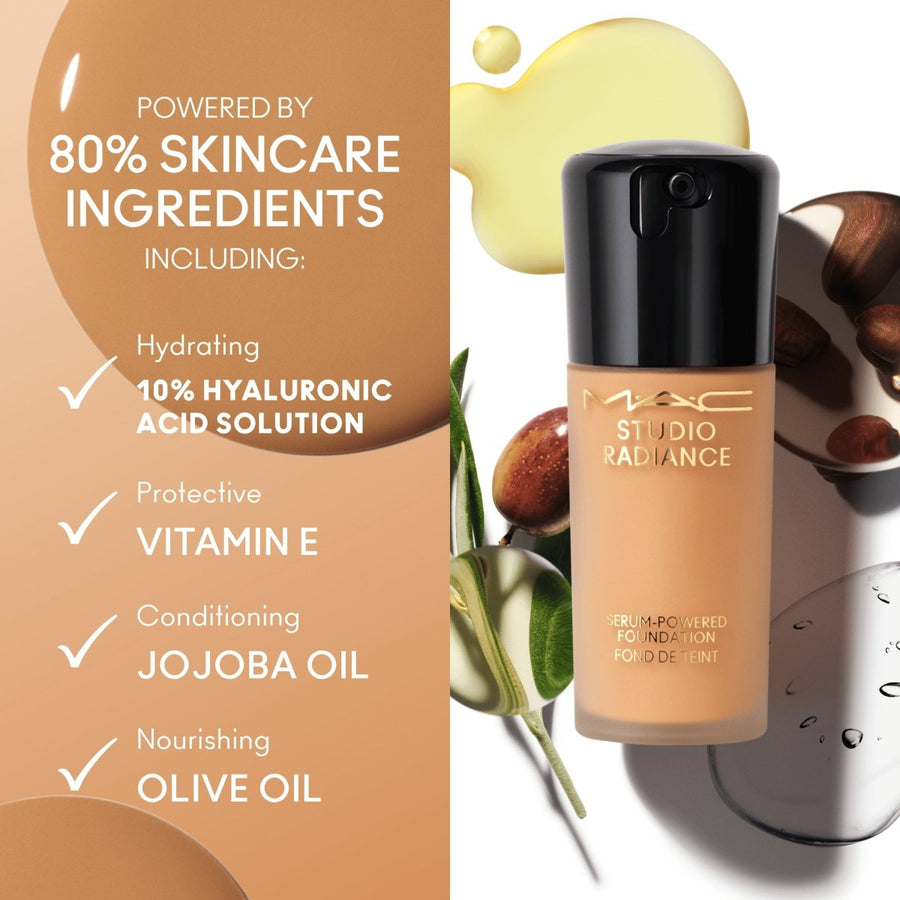 MAC Studio Radiance Serum Powered Foundation, Buildable, Weightless, 24-Hour Hydrating