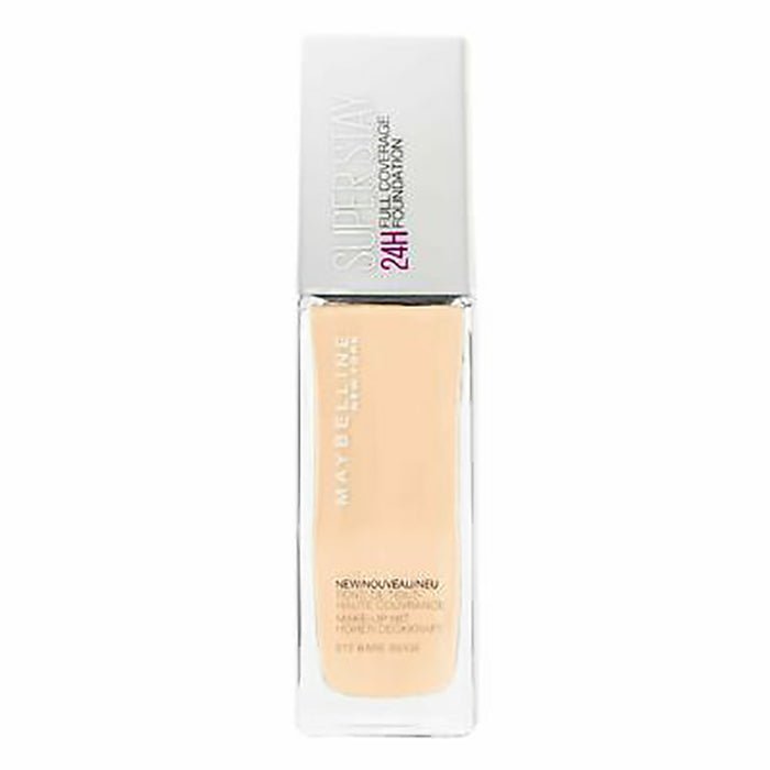 Maybelline Super Stay 24 Hour Foundation 30ml, Hides Imperfections, Dark Circles, Blemishes and Discoloration #color_12 Bare Beige