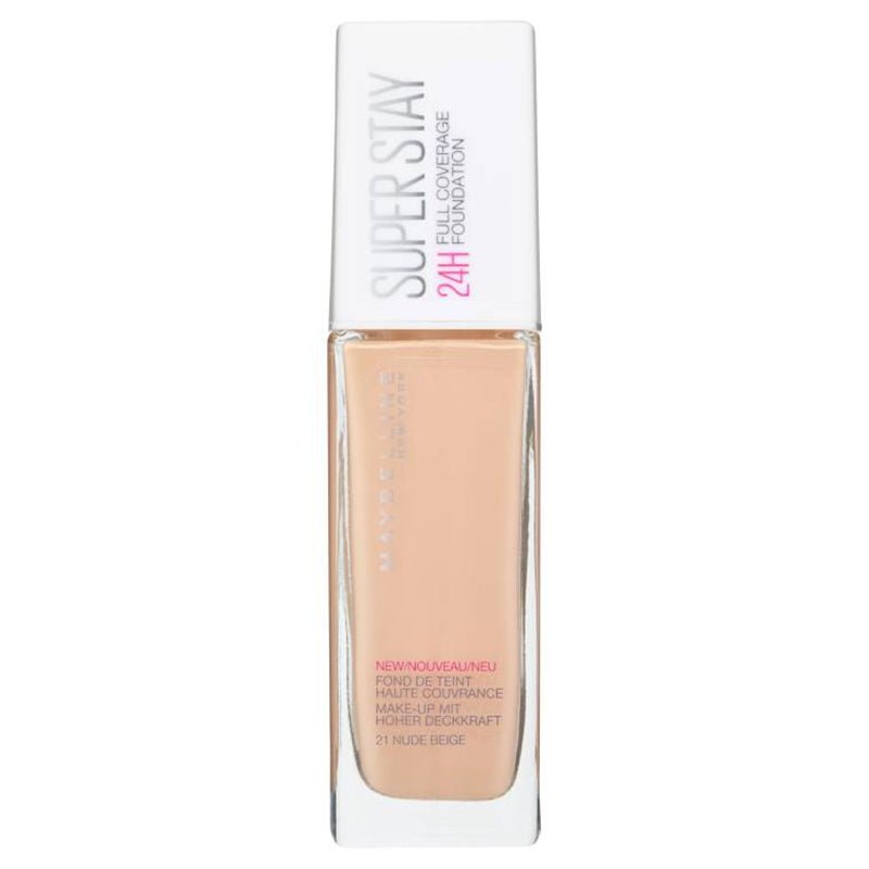 Maybelline Super Stay 24 Hour Foundation 30ml, Hides Imperfections, Dark Circles, Blemishes and Discoloration #color_21 Nude Beige