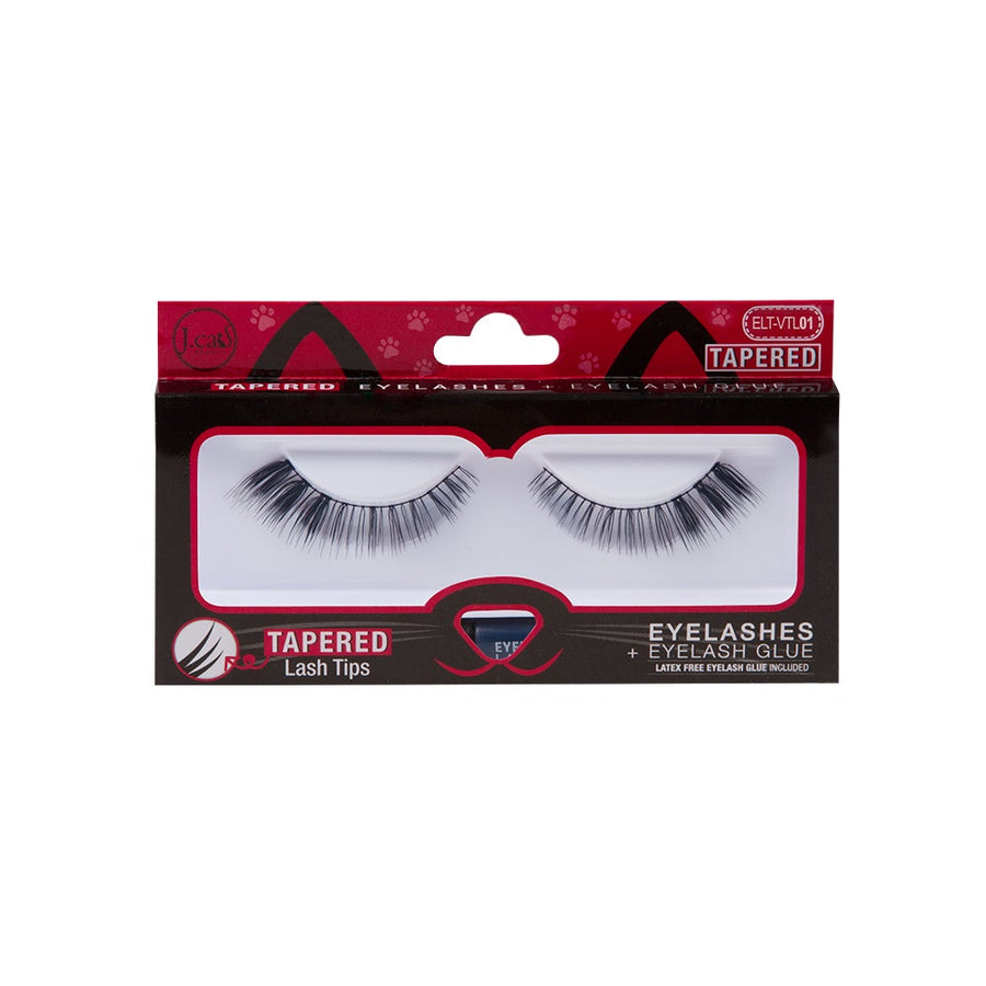 J. Cat Tapered Eyelashes + Eyelash Glue False Eyelashes ELT-VTL01