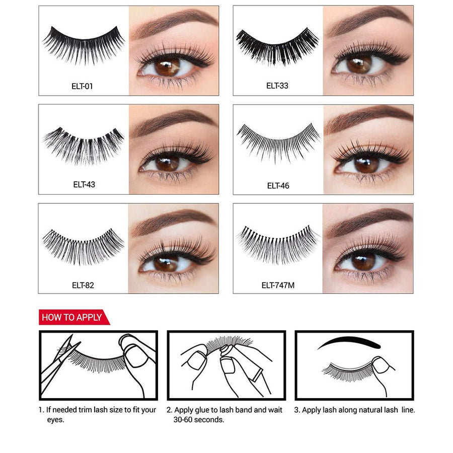 J. Cat Tapered Eyelashes + Eyelash Glue False Eyelashes