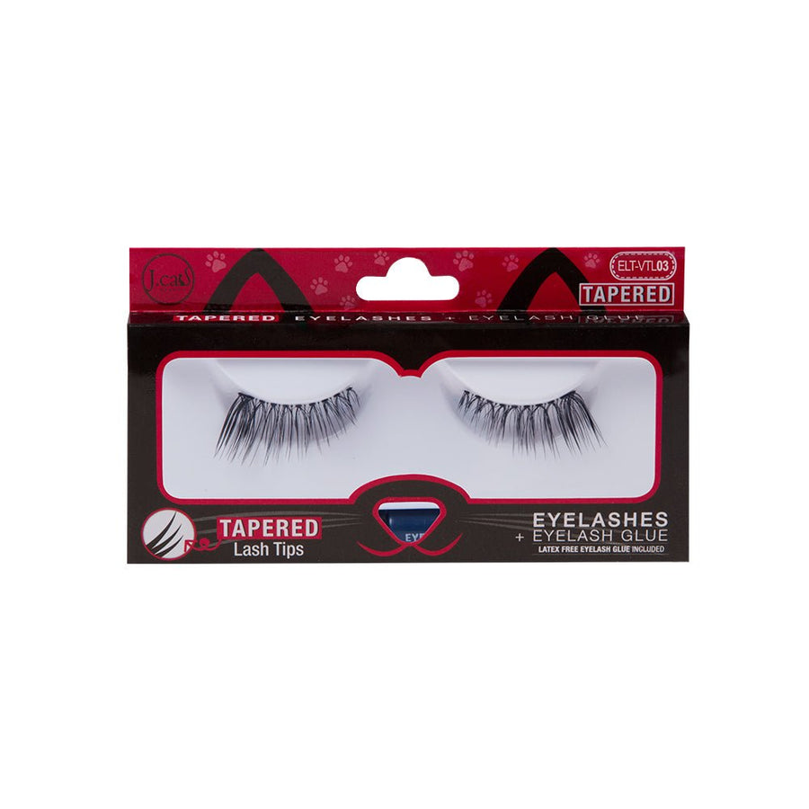 J. Cat Tapered Eyelashes + Eyelash Glue False Eyelashes ELT-VTL03