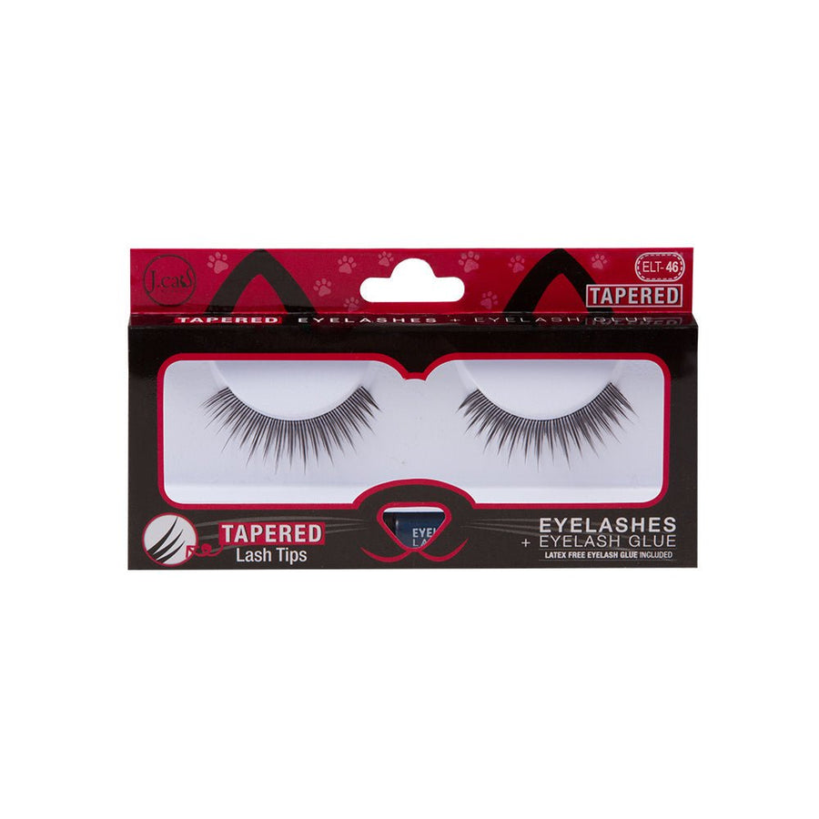 J. Cat Tapered Eyelashes + Eyelash Glue False Eyelashes ELT-46