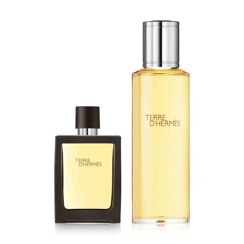 Hermes Terre D'Hermes Parfum Men 125ml Refillable Perfume Set (edp/30ml + edp/125ml)  