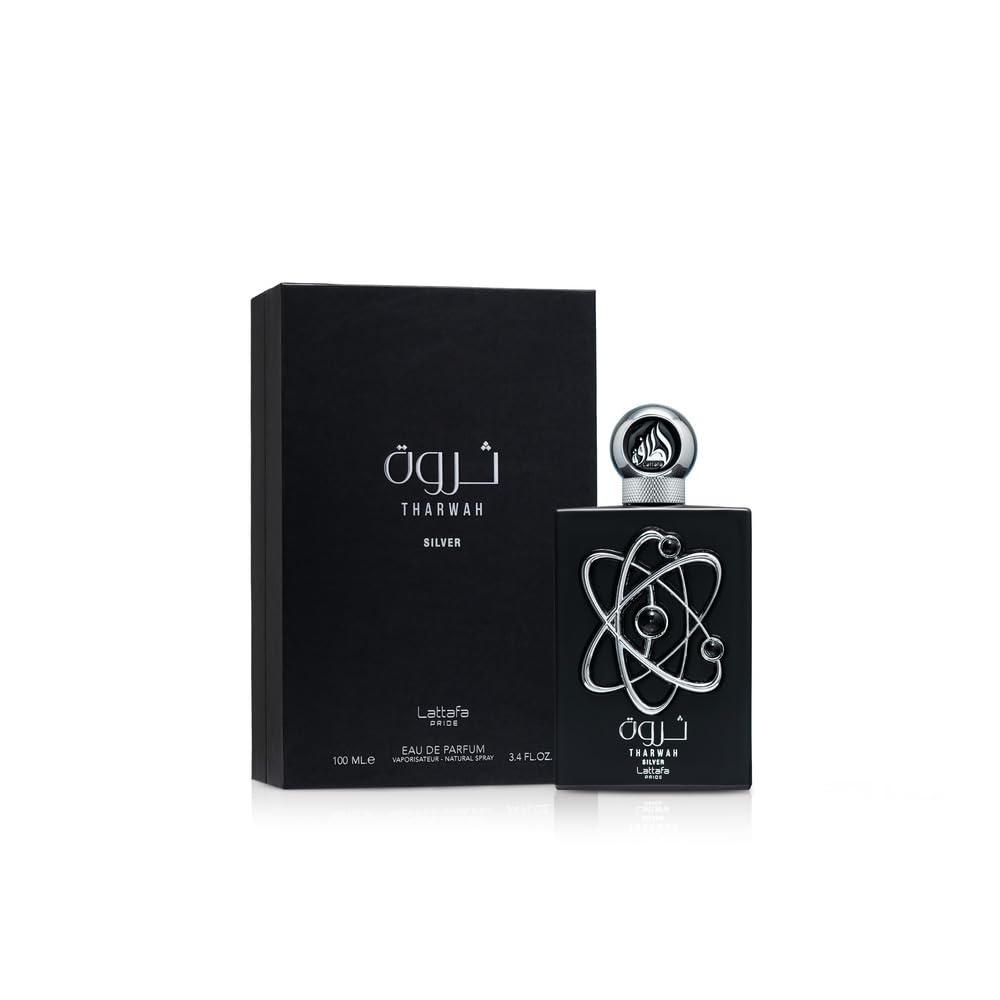 Lattafa Tharwah Silver EDP Men Perfume 3.3oz 100ml EAU DE PARFUM SPRAY