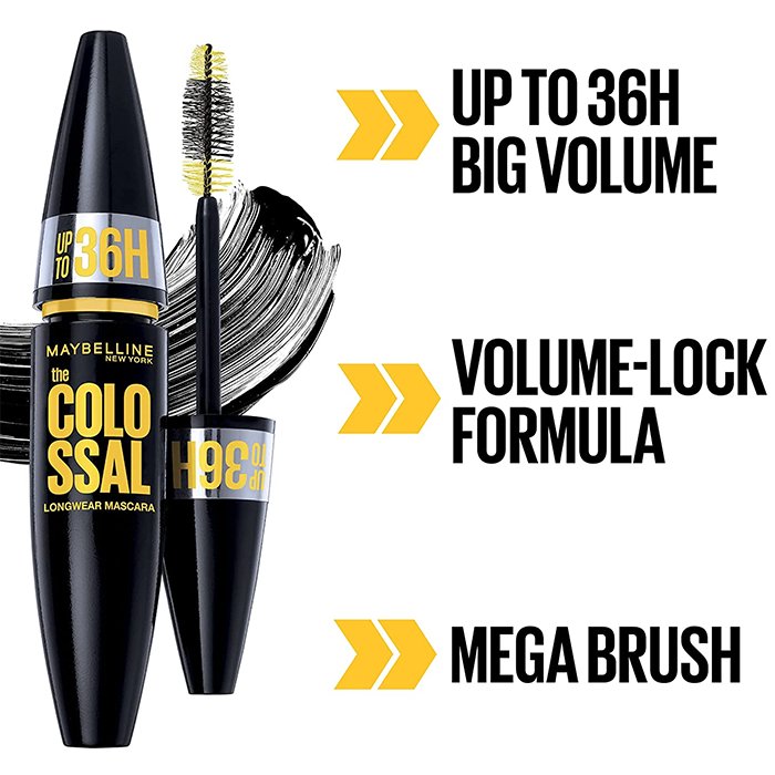 Maybelline The Colossal Go Extreme Volume 9.5ml, Waterproof, Collagen, Plumping Formula