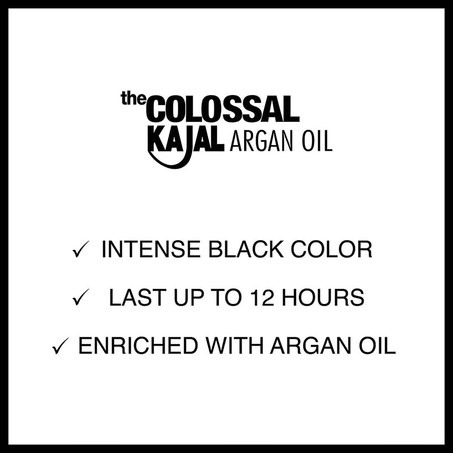 Maybelline The Colossal Kajal Argan Oil Eyeliner Black, Intense Richly-Pigmented Kohl Kajal Eyeliner