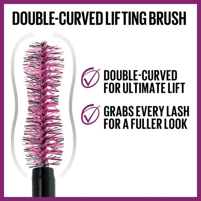 Maybelline The Falsies Lash Lift Mascara Black 0.33oz 9.6g, Double Curved Lifting Brush