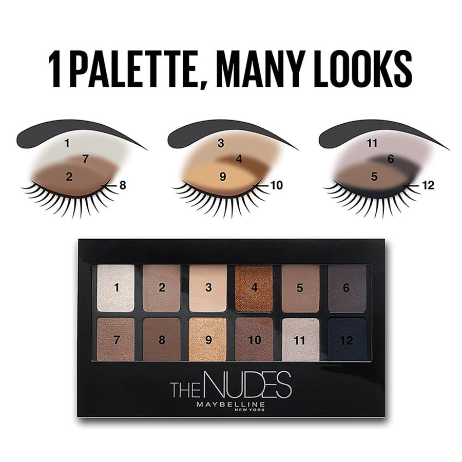 Maybelline The Nudes Palette 9.6g,12-Shade Eye Shadow #color_Nudes