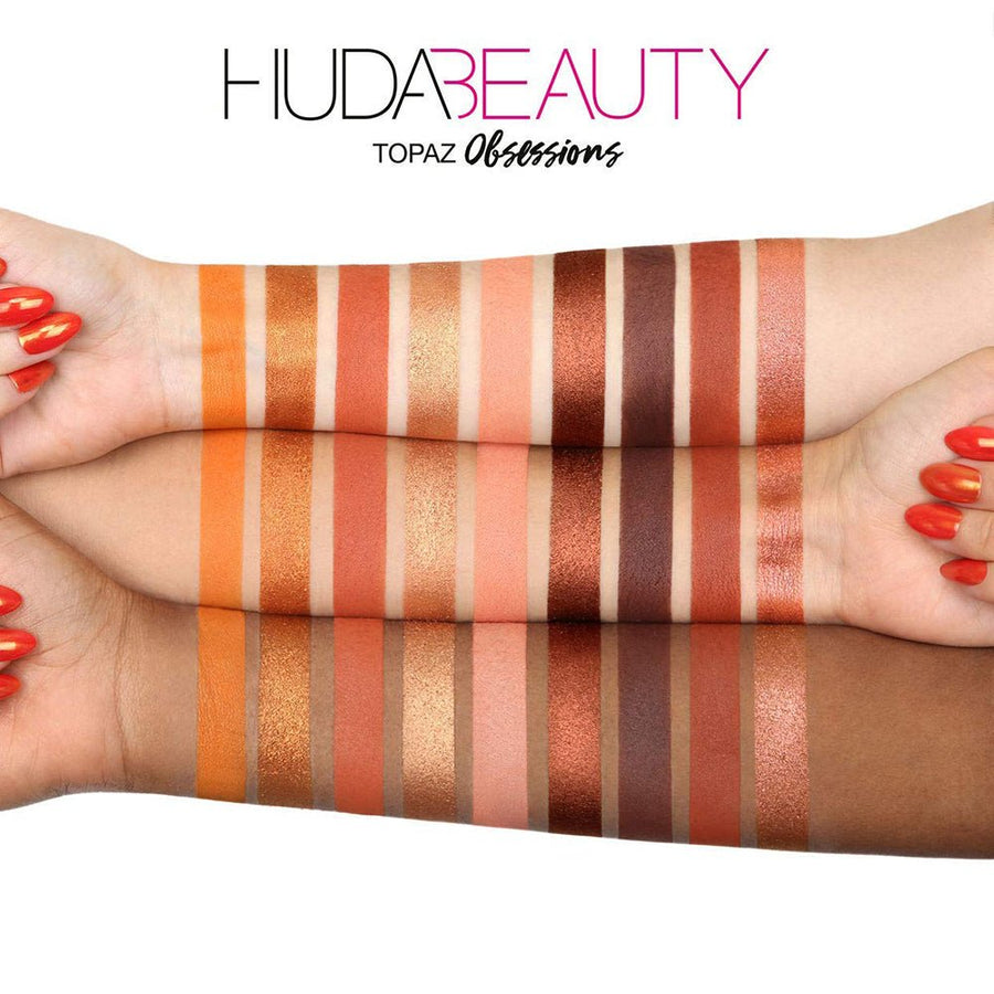 Huda Beauty Topaz Obsessions Eyeshadow Palette,  9 Shades, Blendable and Highly Pigmented Texture