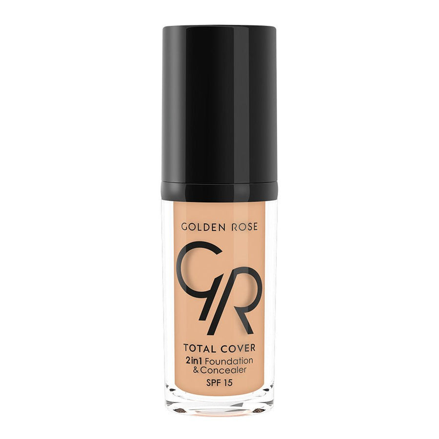 Golden Rose Total Cover 2 In 1 Foundation & Concealer Oil Free, Lightweight Formula, Buildable, Full-Coverage #color_12 Light Beige